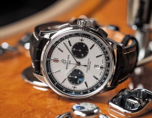 The Breitling sports a distinctive look of vintage style.